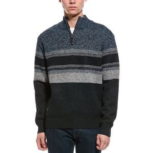 Point Zero Mens  Semi Fit 1/4-Zip Mock Neck Sweater, Blue